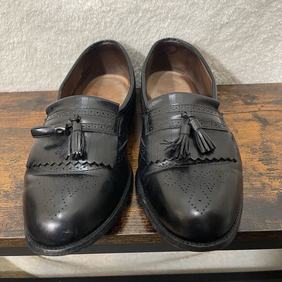 Allen Edmonds Black Loafers Shoes Size 13 Bridgeton Kiltie Tassel Wingtip - Picture 3 of 16